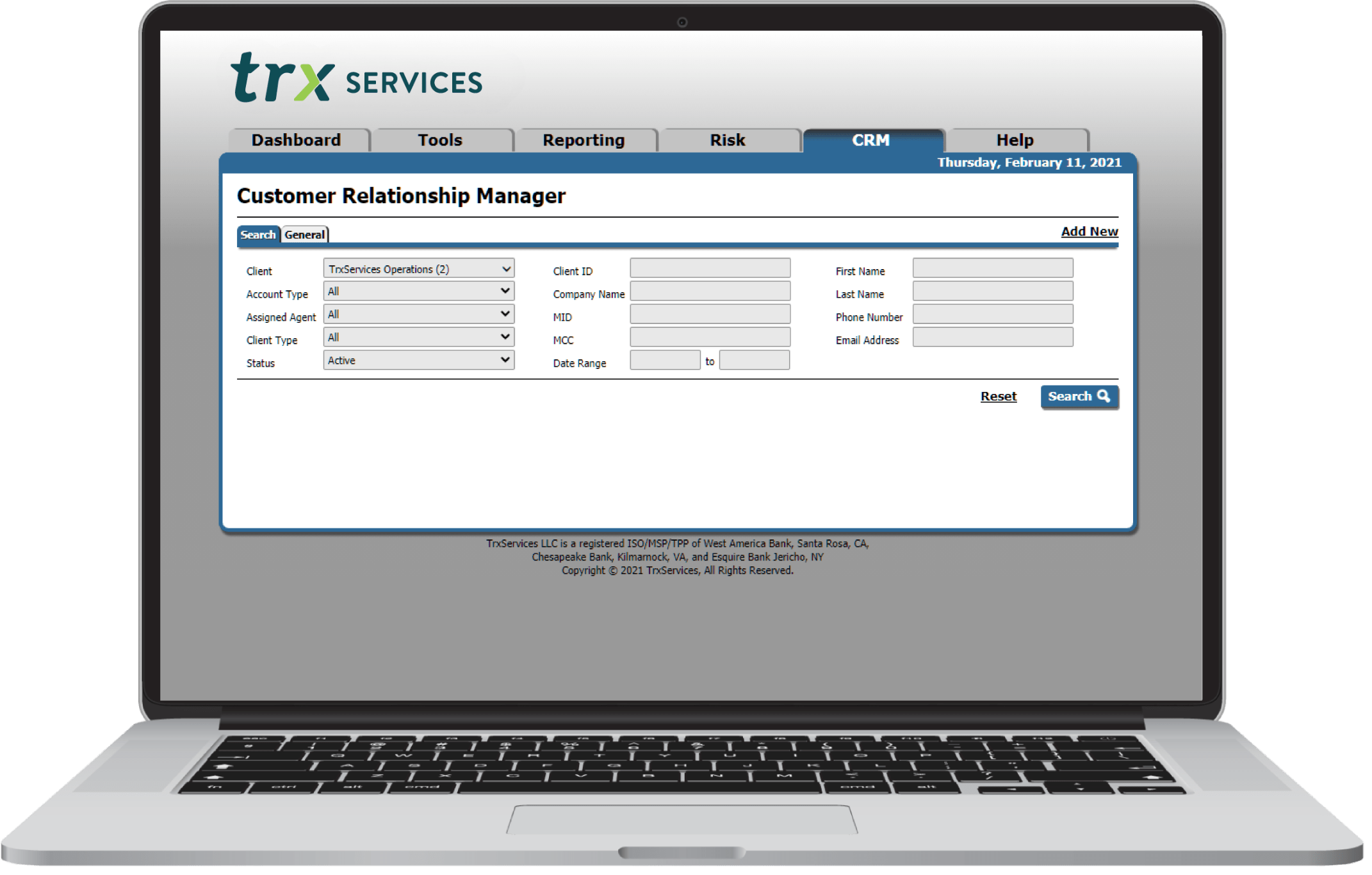 TRX CRM screenshot